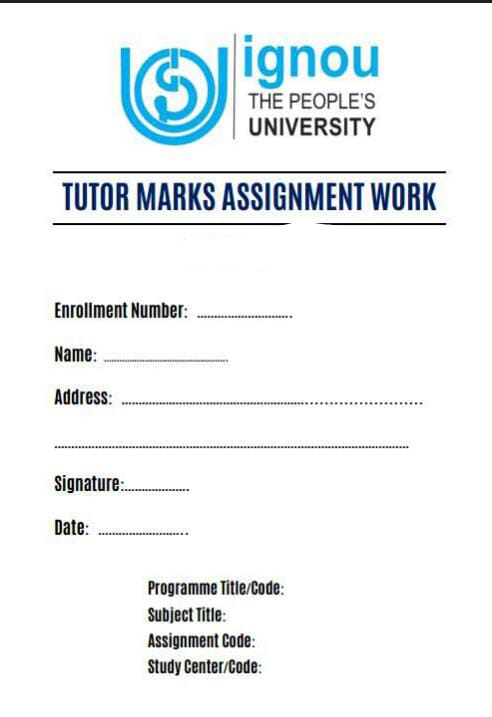 ignou assignment cover file