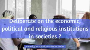 Read more about the article Deliberate on the economic, political and religious institutions in societies ?