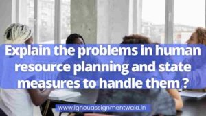 Read more about the article Explain the problems in human resource planning and state measures to handle them
