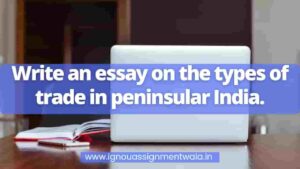 Read more about the article Write an essay on the types of trade in peninsular India.