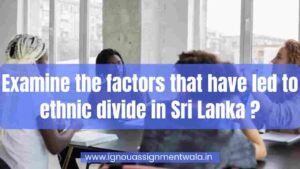 Read more about the article Examine the factors that have led to ethnic divide in Sri Lanka