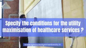 Read more about the article Specify the conditions for the utility maximisation of healthcare services ?